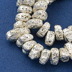 Electroplated Natural Lava Rock Beads Strands&nbsp;G-I360-U01-04