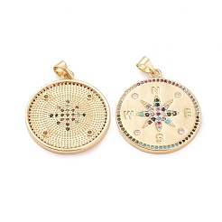 Brass Micro Pave Cubic Zirconia Pendants&nbsp;ZIRC-L093-46G