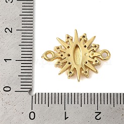 Rack Plating Brass Pave Clear Cubic Zirconia Sun Connector Charms&nbsp;KK-C067-05G