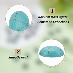 80Pcs Craft Findings Dyed Synthetic Turquoise Gemstone Flat Back Cabochons&nbsp;TURQ-HY0001-05