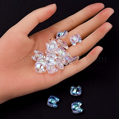 Transparent Electroplate Glass Beads&nbsp;GLAA-YW0003-08