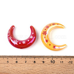 Christmas UV Plating Printed Opaque Acrylic Beads&nbsp;MACR-N018-07