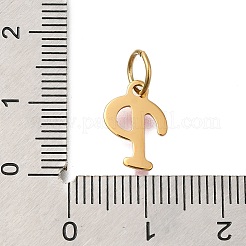 Ion Plating(IP) 304 Stainless Steel Enamel Alphabet Charms&nbsp;STAS-F308-02G-P