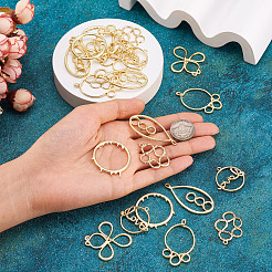 24Pcs 6 Styles Alloy Open Back Bezel Pendants&nbsp;FIND-TA0010-74
