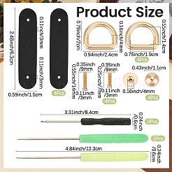 2Pcs PU Leather Suspension Clasps with Alloy D Rings&nbsp;AJEW-CL0004-98A