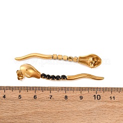 304 Stainless Steel Snake Stud Earrings&nbsp;LS-EJEW-A136-03A-G