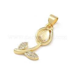 Brass Micro Pave Cubic Zirconia Pendants&nbsp;KK-A303-16G-01