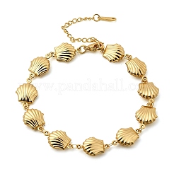 Beach 304 Stainless Steel Shell Sea Animals Link Chain Bracelets&nbsp;BJEW-D359-15A-G