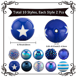 20Pcs 10 Styles Acrylic & Resin Beads Sets&nbsp;DIY-PA0001-02C