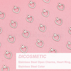 200Pcs 304 Stainless Steel Open Charms&nbsp;STAS-DC0005-92