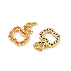 Brass Micro Pave Cubic Zirconia Charms&nbsp;KK-C093-29B-G