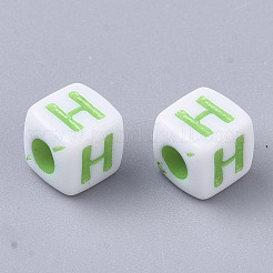 White Opaque Acrylic Beads&nbsp;MACR-R869-01H