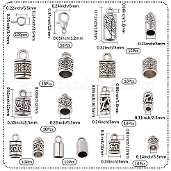 80Pcs 8 Styles Tibetan Style Alloy Cord End&nbsp;FIND-SC0020-98A
