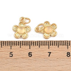 Natural White Jade Flower Charms&nbsp;KK-B157-18G-02