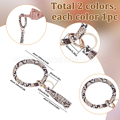 2Pcs 2 Colors PU Leather Tassel Bracelet Wristlet Keychain&nbsp;AJEW-SC0003-66B