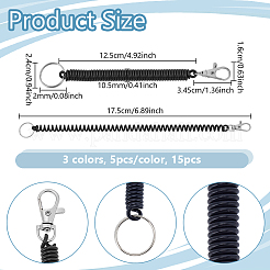 15Pcs 3 Colors EVA Spiral Spring Rope Pendant Decorations&nbsp;HJEW-GA0001-62