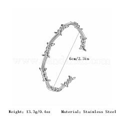 Dark Gothic Punk Irregular Thorn Wavy 304 Stainless Steel Open Cuff Bangles for Men Women&nbsp;EP9765-2