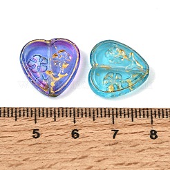 Baking Paint and Golden Metal Enlaced Glass Beads&nbsp;GL-CBA1477-21