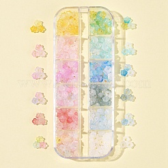 19.2G 12 Colors Frosted Transparent Acrylic Beads&nbsp;OACR-FS0002-18