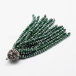 Electroplate Glass Bead Tassel Big Pendants&nbsp;EGLA-P023