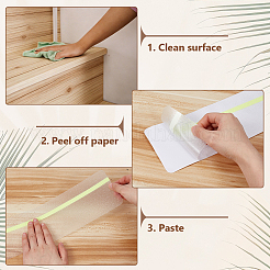 PEVA Self-Adhesive Luminous Anti-slip Sticker with Neon Green Strip&nbsp;AJEW-WH0643-004