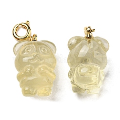 Natural Citrine Bear Pendant Decorations&nbsp;G-R489-15G