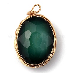 Pearl Luster Plated Glass Pendants&nbsp;PALLOY-JF00466-M