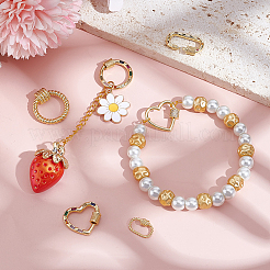 6Pcs 6 Styles Brass Micro Pave Cubic Zirconia Screw Carabiner Lock Charms&nbsp;KK-GA0002-02
