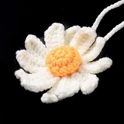 Handmade Crochet Cotton Daisy Decoration&nbsp;HJEW-WH0051-01