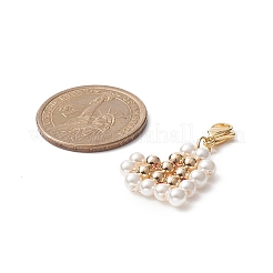 Shell Pearl Heart Pendant Decorations&nbsp;HJEW-JM00924