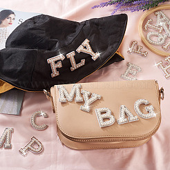 2 Sets 2 Colors Letter A-Z Imitation Pearl Cloth Patches&nbsp;PATC-TA0001-01