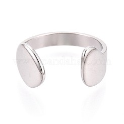 304 Stainless Steel Cuff Open Rings for Women&nbsp;RJEW-N052-18P