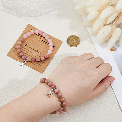 2Pcs Alloy Awareness Ribbon Charm Bracelets&nbsp;BJEW-DC0001-13