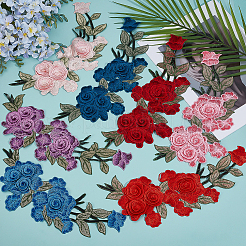 8Pcs 8 Colors Polyester Embroidery Cloth Iron On/Sew On Patches&nbsp;PATC-ME0001-08
