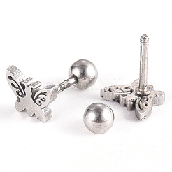 Tarnish Resistant 201 Stainless Steel Barbell Cartilage Earrings&nbsp;EJEW-R147-20