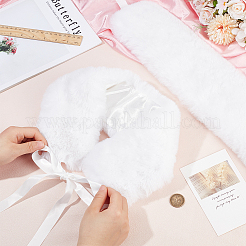 2Pcs Faux Rabbit Fur Collar with Ribbon for Women&nbsp;AJEW-BC0010-78A