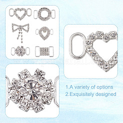 12Pcs 6 Styles Alloy & Brass Rhinestone Shoe Buckle&nbsp;FIND-HY0003-64