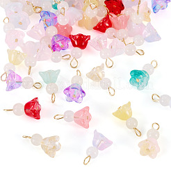 50Pcs Spray Painted Transparent Glass Pendants&nbsp;PALLOY-TA00306