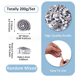 200G Marine Organism Opaque Acrylic Beads&nbsp;OACR-TA0004-30
