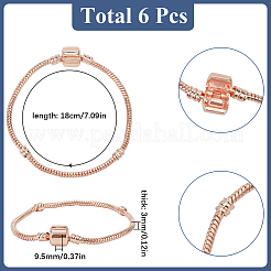 6Pcs Brass European Style Bracelet Making&nbsp;PPJ-SC0001-01B