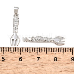Brass Micro Pave Clear Cubic Zirconia Pendants&nbsp;CU-CBA9AB3-20P