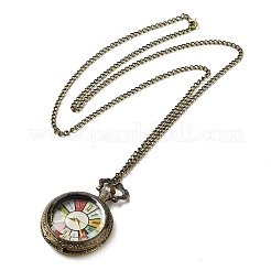 Alloy Glass Pendant Pocket Necklace&nbsp;WACH-S002-02AB