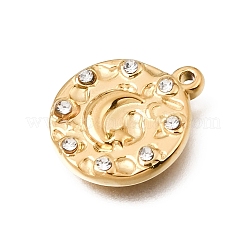 304 Stainless Steel Rhinestone Pendants&nbsp;STAS-E531-13G-A