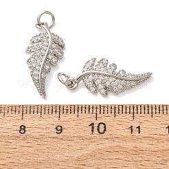 Brass Micro Pave Clear Cubic Zirconia Pendants&nbsp;CU-CBA2907-08P