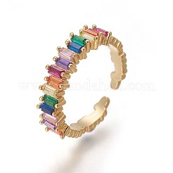 Cubic Zirconia Cuff Rings&nbsp;RJEW-P074-04G