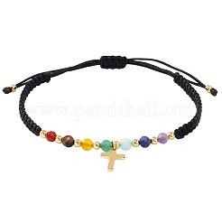 Brass Cross Charm Braided Bracelets&nbsp;WW9232
