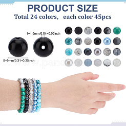 1080pcs 24 Style Glass Beads&nbsp;GLAA-PH0001-61