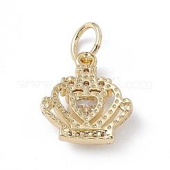 Rack Plating Brass Cubic Zirconia Charms&nbsp;KK-G451-27G