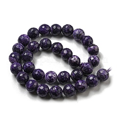 Faceted Natural Fire Crackle Agate Beads Strands&nbsp;G-F447-12mm-J09