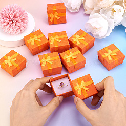 Square Paper Jewelry Ring Gift Boxes with Bowknot&nbsp;CON-TAC0010-80A